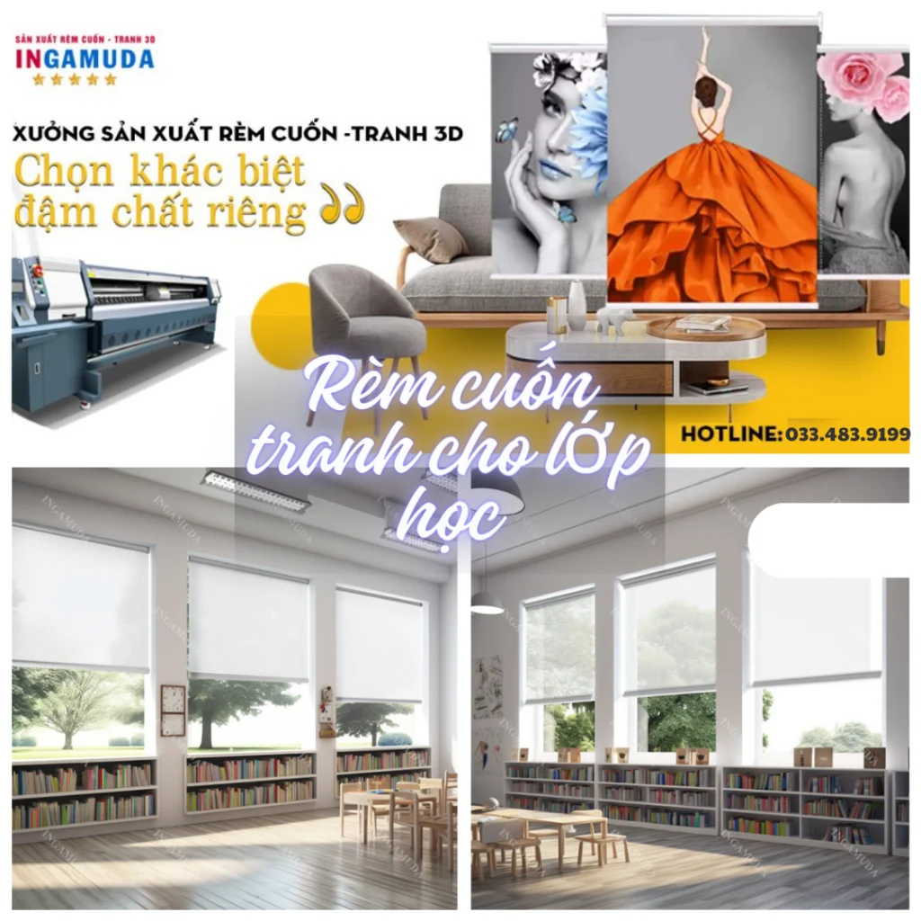 Rèm cuốn tranh cho lớp học bền đẹp giá rẻ nhất