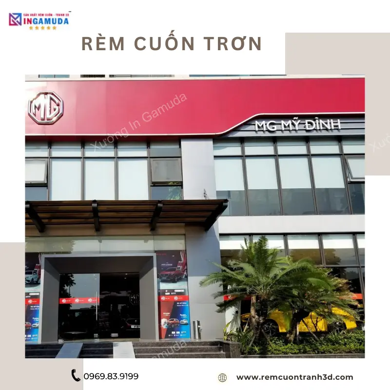 Rèm Cuốn Trơn Cho Showroom Ô Tô