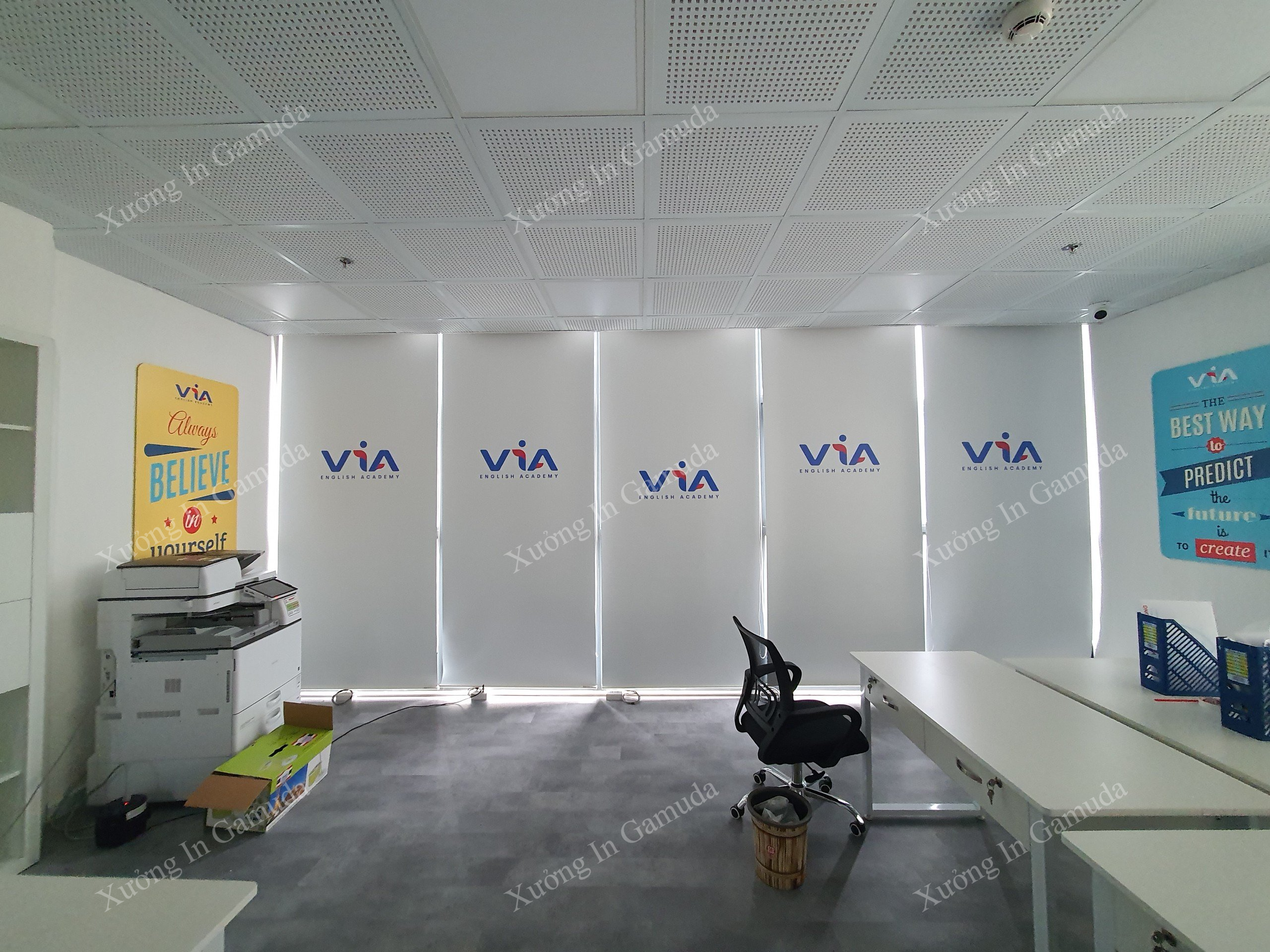 Rèm cuốn in logo thương hiệu hình ảnh logo sắc nét