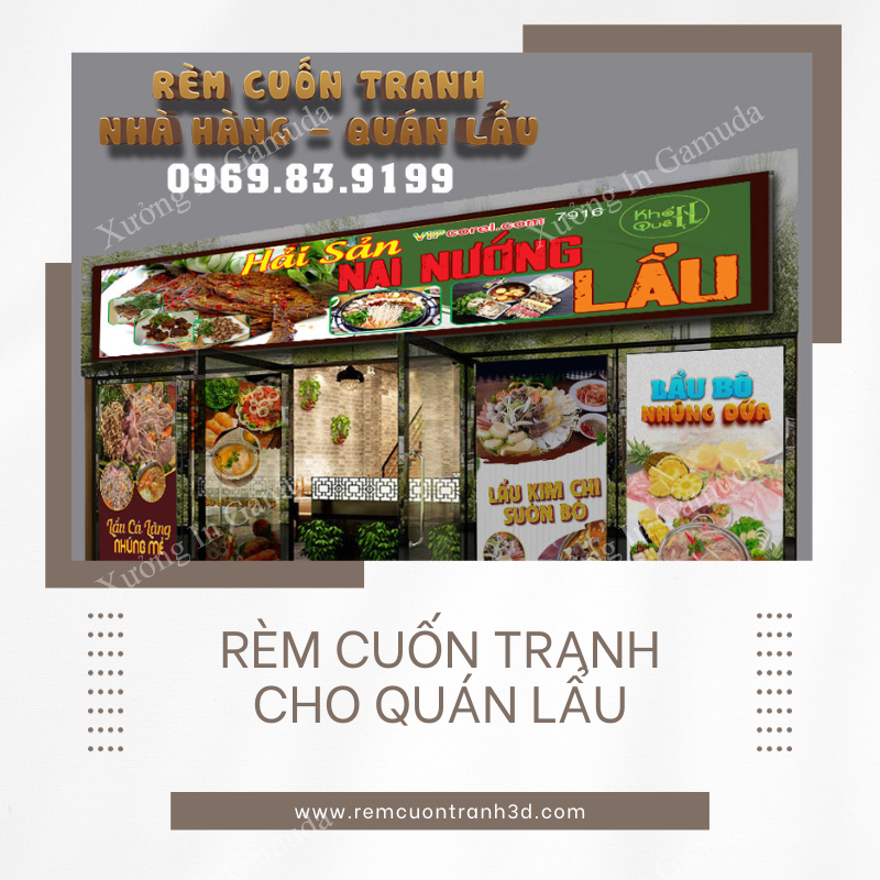 Xưởng in gamuda chuyên in ấn và sản xuất rèm cuốn in tranh cho nhà hàng