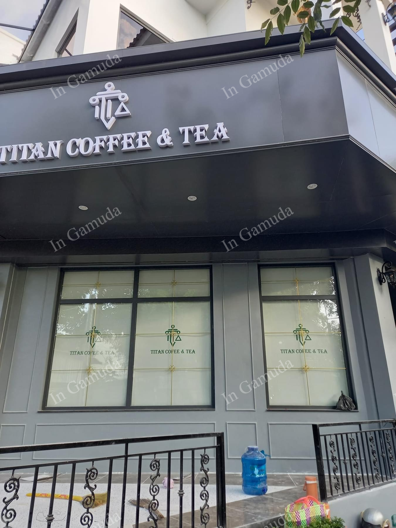 Mẫu thi công thực tế tại xưởng in Gamuda tại quán Coffee