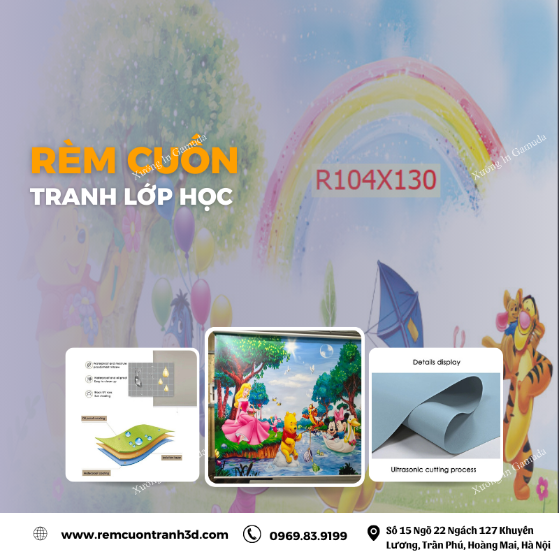 Rèm Cuốn Tranh Cho Lớp Học – In Ấn Và Sản Xuất Tại Xưởng Rèm Gamuda – Đơn Vị Sản Xuất Rèm Cuốn Số 1 Việt Nam Mở Cửa Đón Đại Lý Phân Phối