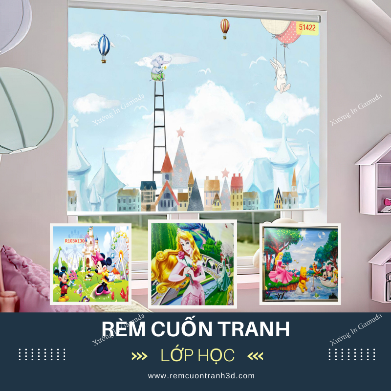 Rèm Cuốn Tranh Cho Lớp Học – In Ấn Và Sản Xuất Tại Xưởng Rèm Gamuda – Đơn Vị Sản Xuất Rèm Cuốn Số 1 Việt Nam Mở Cửa Đón Đại Lý Phân Phối