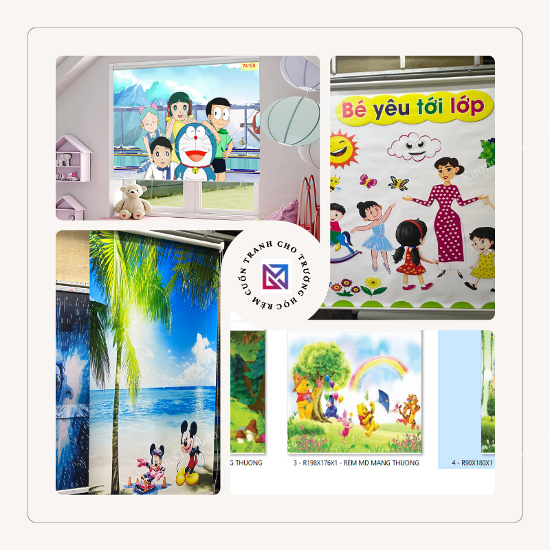 Rèm Cuốn Tranh Cho Lớp Học
