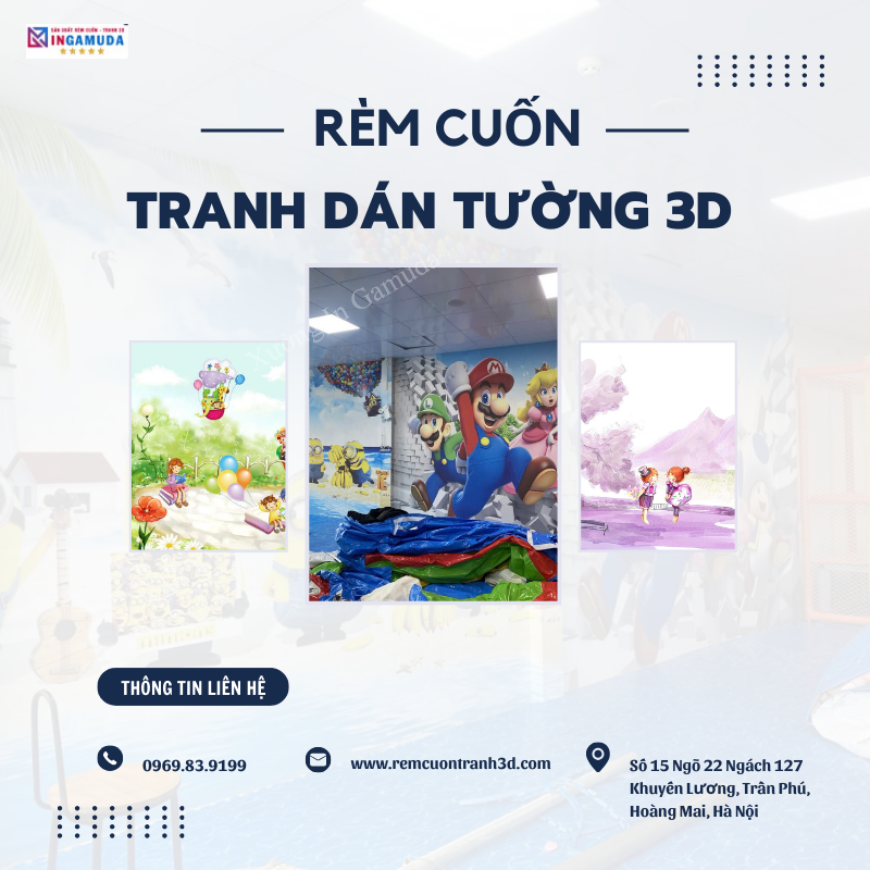 Rèn cuốn và tranh 3D cho khu vui chơi trẻ em