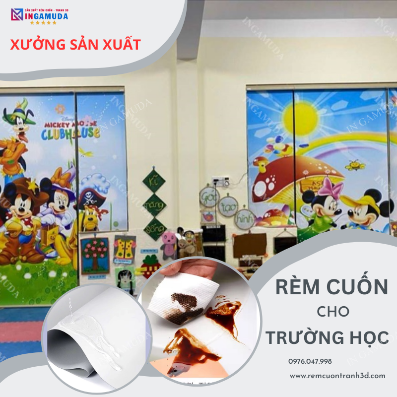 Rèm Cuốn Tranh Cho Trường Tiểu Học Giá Xưởng – Thiết Kế Và In Ấn Tại Xưởng In Gamuda – Đơn Vị Sản Suất Và Phân Phối Số 1 Việt Nam