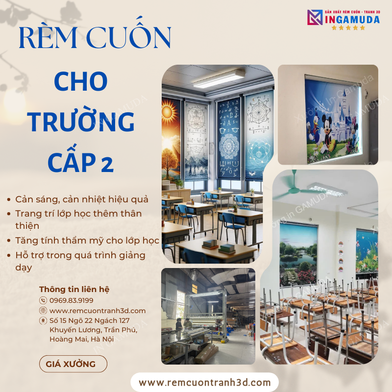 Rèm Cuốn In Tranh Cho Trường Học – Xưởng In Gamuda Chuyên Sản Xuất Và Phân Phối Rèm Cuốn Tranh Số 1 Việt Nam