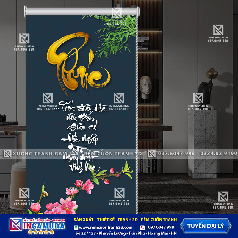 Rèm Cuốn Tranh In Hình Hoa 3D Theo Mọi Yêu Cầu Lên Vải Rèm Cuốn Công Nghệ In Uv Sắc Nét Mẫu Hot Nhất Năm 2024