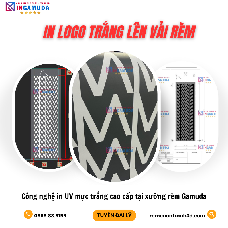 In Logo Trắng Lên Vải Rèm – Công Nghệ In UV Mực Trắng Cao Cấp Lên Mọi Chất Liệu Vải Rèm Tại Xưởng In Gamuda – Chuyên Gia Số 1 Về Công Nghệ In Ấn Lên Vải Rèm Với Mọi Yêu Cầu Khó – Công Nghệ In Logo Trắng Được Sản Xuất Tại Xưởng In Gamuda Có Nhiều Năm Kinh Nghiệm