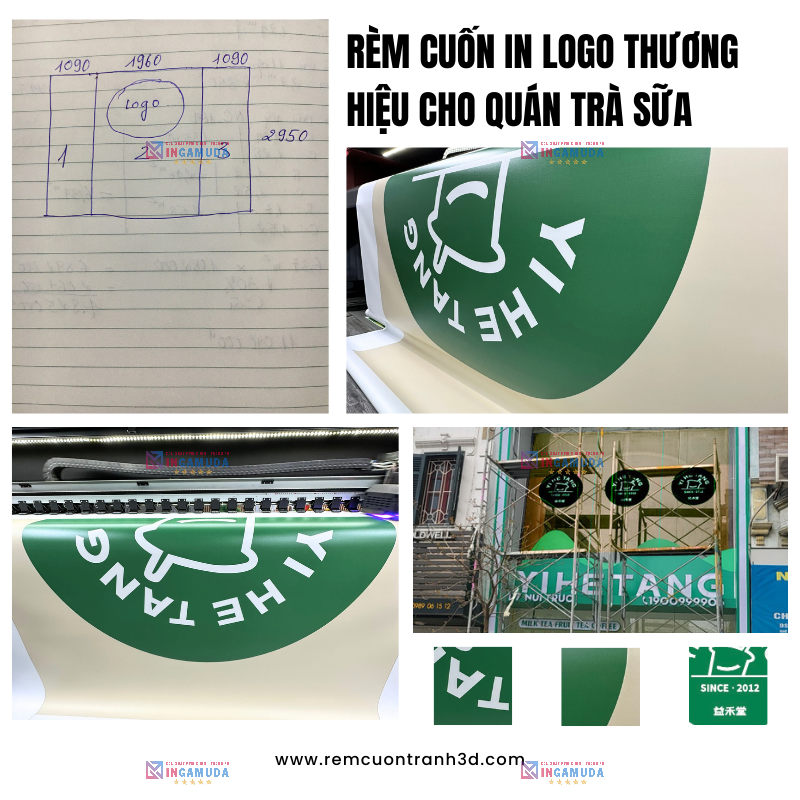 Rèm Cuốn In Logo Thiết Kế Cho Quán Trà Sữa Thi Công Sản Xuất Trọn Gói Tại Xưởng in Gamuda Phục Vụ Nhanh Chóng Với Giá Thành Rẻ Số 1 Cho Các Quán Trà Sữa