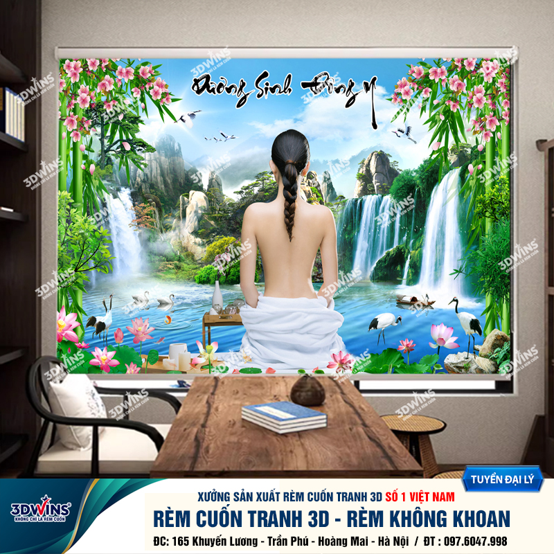 Tổng Hợp +45 Mẫu Rèm Cuốn Không Khoan In Tranh 3D Cho Quán Spa Đông Y Dưỡng Sinh Giá Rẻ Tại Xưởng Rèm 3DWins