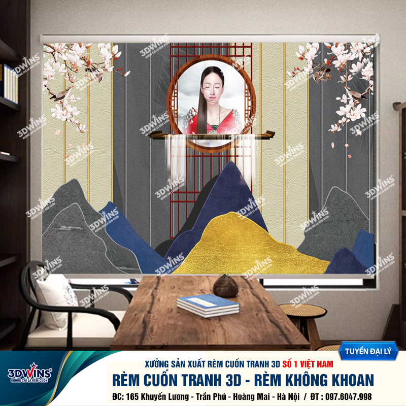 Tổng Hợp +45 Mẫu Rèm Cuốn Không Khoan In Tranh 3D Cho Quán Spa Đông Y Dưỡng Sinh Giá Rẻ Tại Xưởng Rèm 3DWins