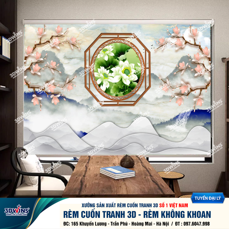 Tổng Hợp +45 Mẫu Rèm Cuốn Không Khoan In Tranh 3D Cho Quán Spa Đông Y Dưỡng Sinh Giá Rẻ Tại Xưởng Rèm 3DWins