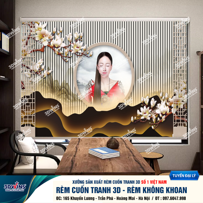 Tổng Hợp +45 Mẫu Rèm Cuốn Không Khoan In Tranh 3D Cho Quán Spa Đông Y Dưỡng Sinh Giá Rẻ Tại Xưởng Rèm 3DWins