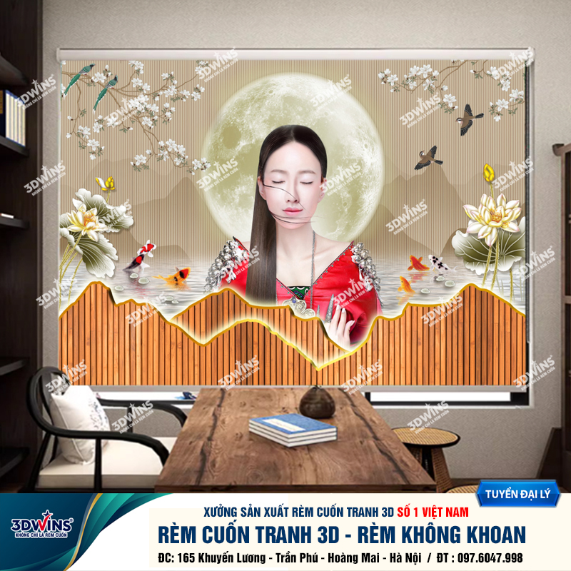 Tổng Hợp +45 Mẫu Rèm Cuốn Không Khoan In Tranh 3D Cho Quán Spa Đông Y Dưỡng Sinh Giá Rẻ Tại Xưởng Rèm 3DWins