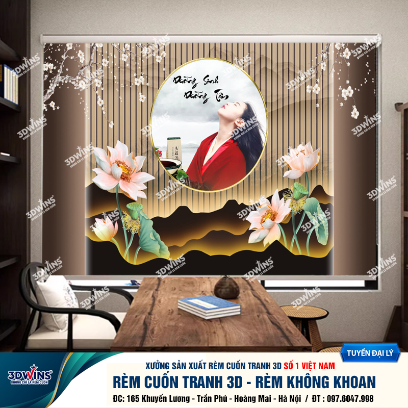 Tổng Hợp +45 Mẫu Rèm Cuốn Không Khoan In Tranh 3D Cho Quán Spa Đông Y Dưỡng Sinh Giá Rẻ Tại Xưởng Rèm 3DWins