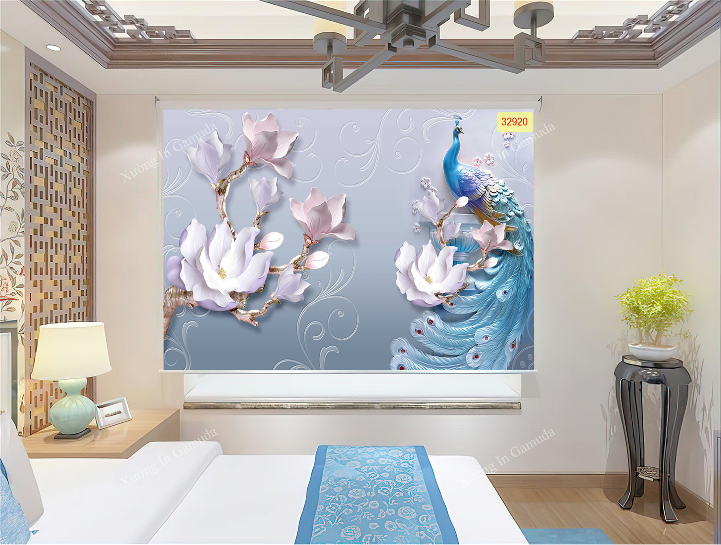 Rèm Cuốn Tranh 3D In Hình Công Hiện Đại