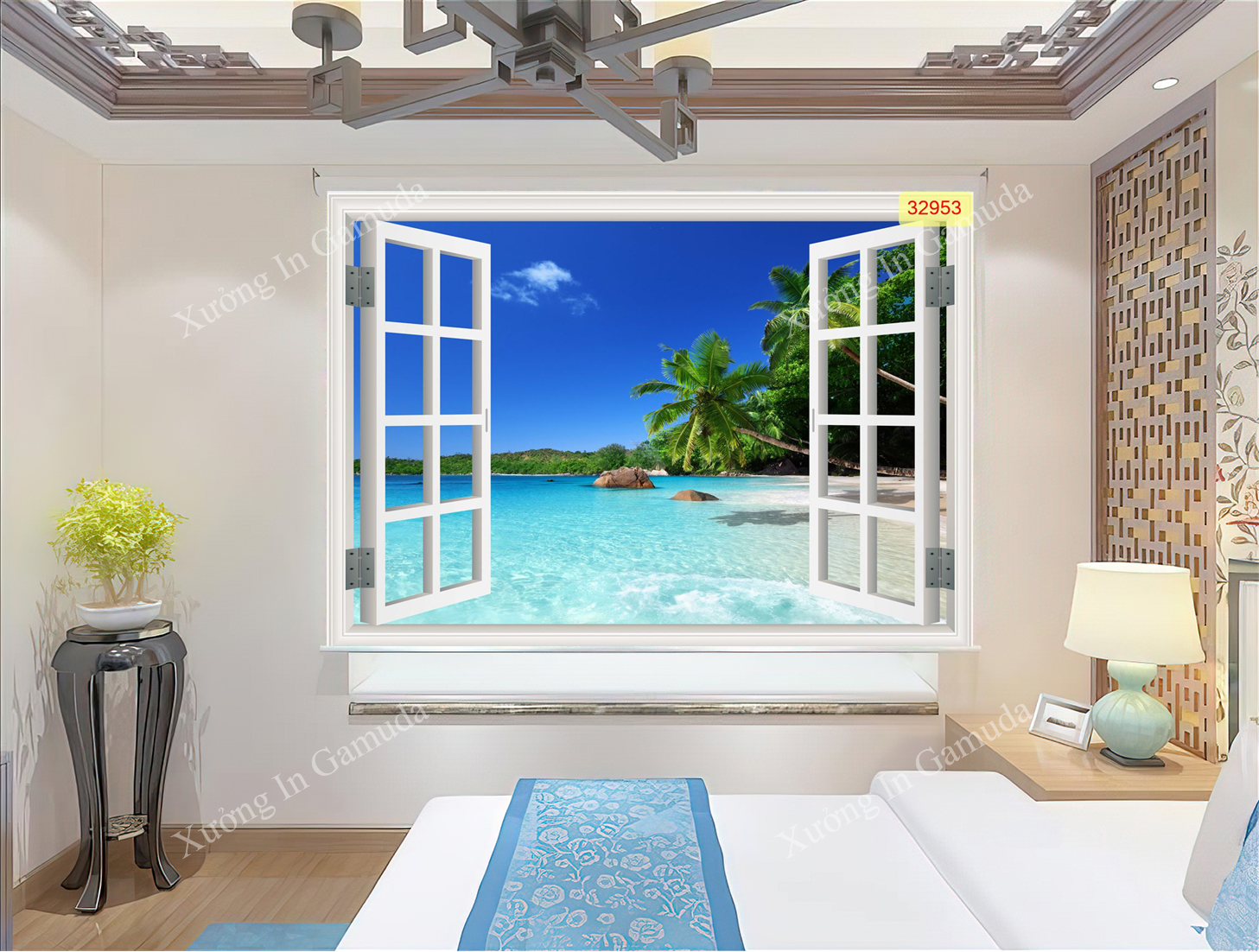 Rèm cuốn in phong cảnh biển phù hợp với mọi không gian trong nhà