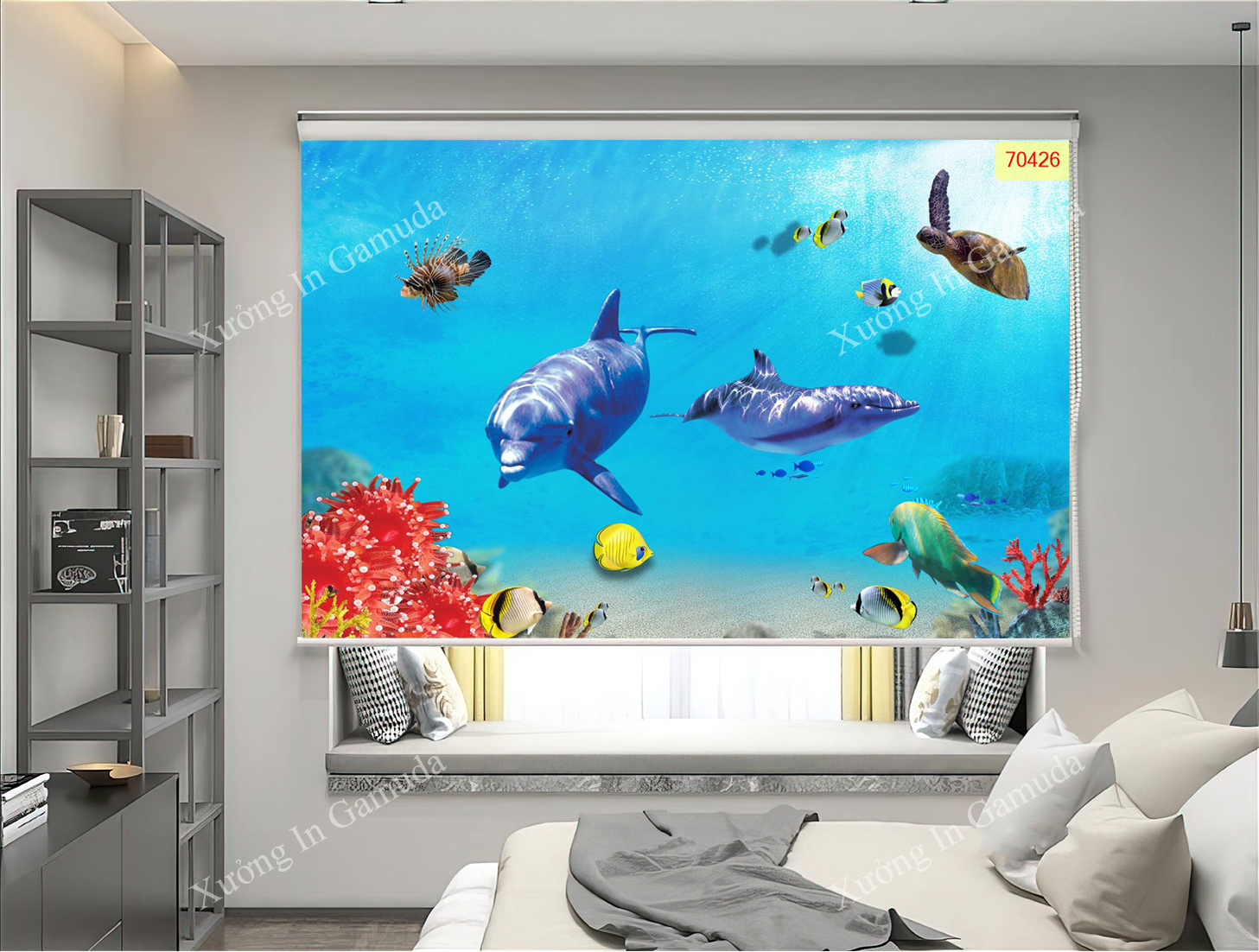 Rèm Cuốn Tranh 3D In Hinh Đáy Đại Dương Đẹp