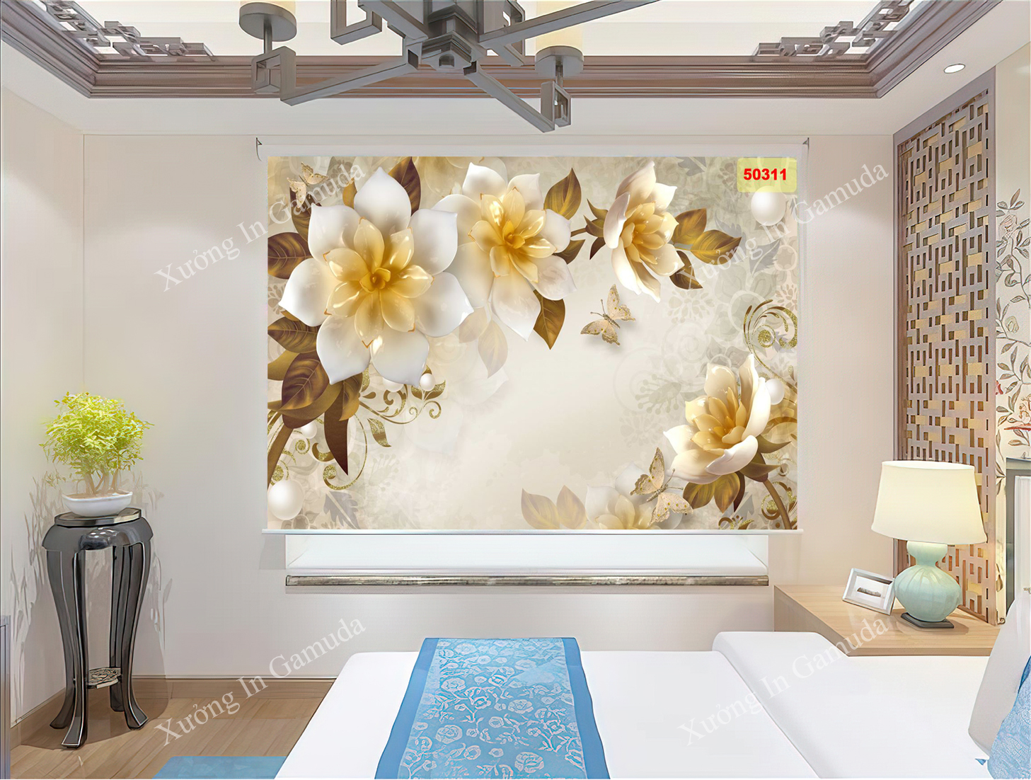 Rèm In Tranh 3D Những Bông Hoa 3D Đẹp Nhất