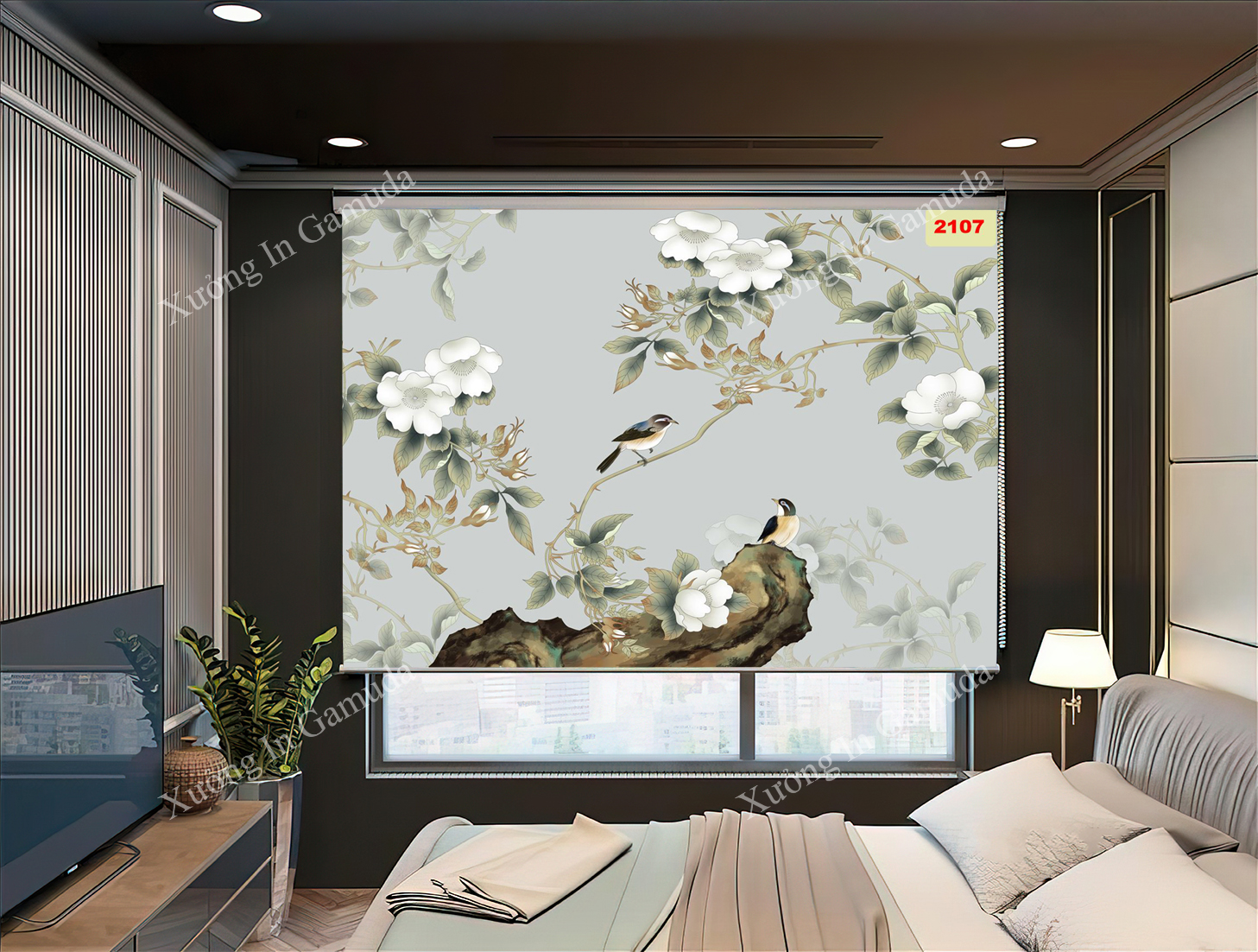 Rèm cuốn che nắng cho khung cửa sổ in ấn và thiết kế theo mọi yêu cầu