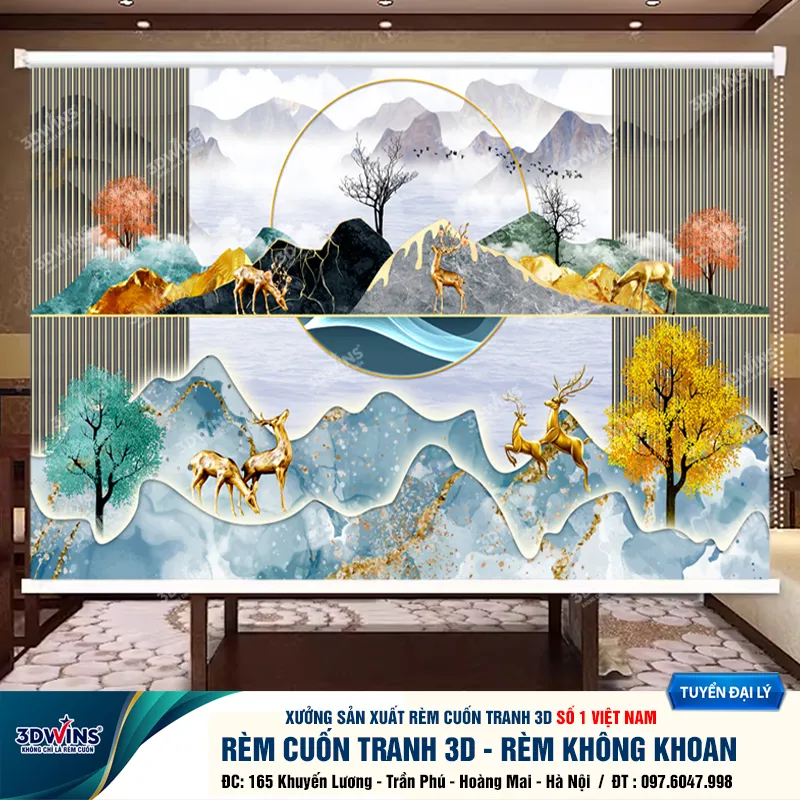 Rèm Cuốn Không Khoan Tường Cho Quán Spa, Đông Y, Dưỡng Sinh Phù Hợp Với Mọi Không Gian Trong Quán Tại Xưởng Rèm 3DWins