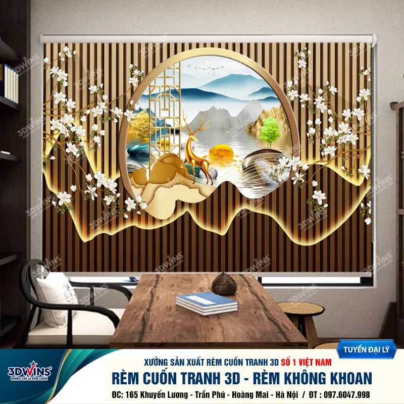 Rèm Cuốn Không Khoan Tường Cho Quán Spa, Đông Y, Dưỡng Sinh Phù Hợp Với Mọi Không Gian Trong Quán Tại Xưởng Rèm 3DWins