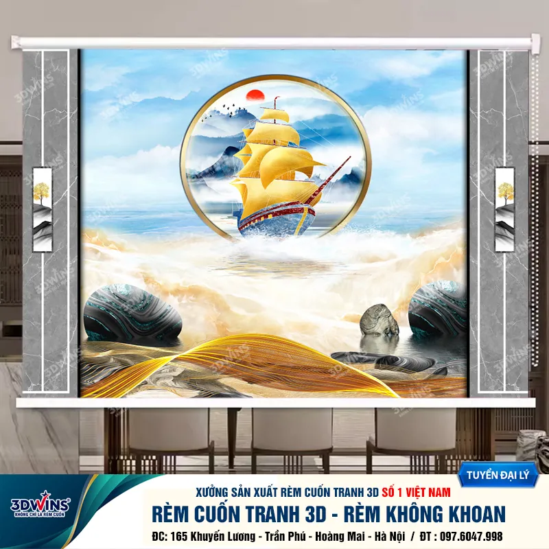 Rèm cuốn không cần khoan tường - Rèm cuốn cản sáng cản nhiệt cho quán spa, dưỡng sinh