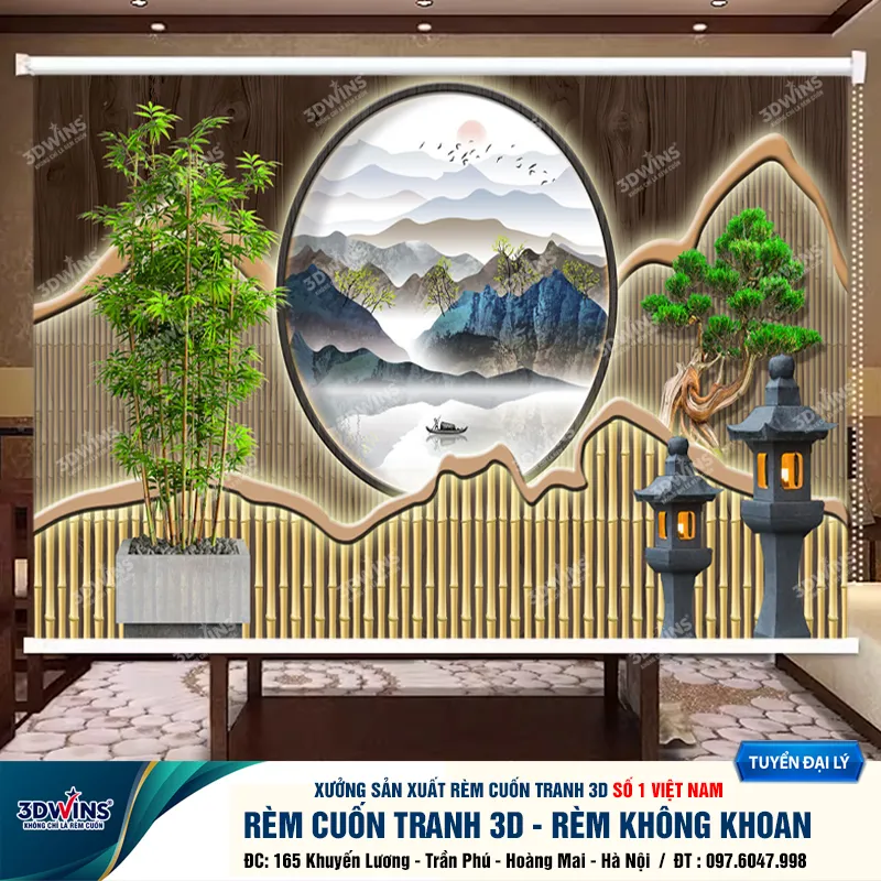 Rèm Cuốn Không Khoan Tường Cho Quán Spa, Đông Y, Dưỡng Sinh Phù Hợp Với Mọi Không Gian Trong Quán Tại Xưởng Rèm 3DWins