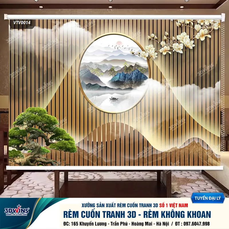 Tổng Hợp Các Mẫu Rèm Cuốn Không Khoan Cho Quán Spa, Dưỡng Sinh, Đông Y Đa Dạng Các Mẫu Mã Thiết Kế Tại Xưởng Rèm 3DWins