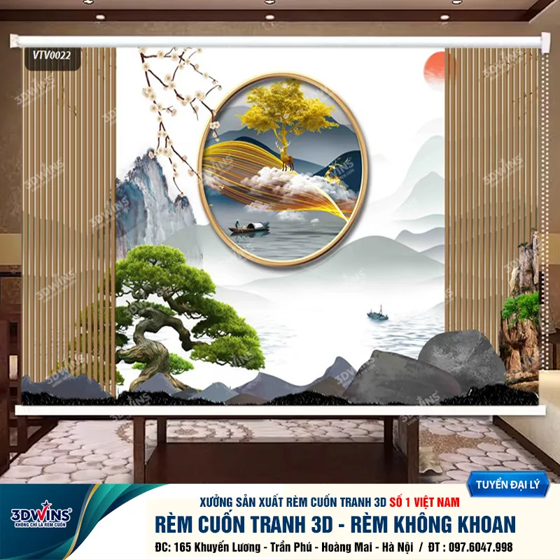 Tổng Hợp Các Mẫu Rèm Cuốn Không Khoan Cho Quán Spa, Dưỡng Sinh, Đông Y Đa Dạng Các Mẫu Mã Thiết Kế Tại Xưởng Rèm 3DWins