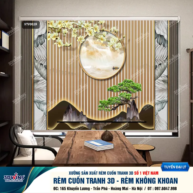Tổng Hợp Các Mẫu Rèm Cuốn Không Khoan Cho Quán Spa, Dưỡng Sinh, Đông Y Đa Dạng Các Mẫu Mã Thiết Kế Tại Xưởng Rèm 3DWins