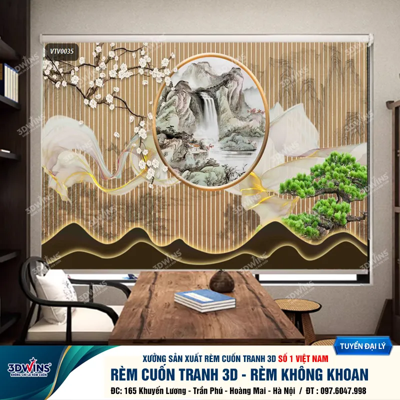 Tổng Hợp Các Mẫu Rèm Cuốn Không Khoan Cho Quán Spa, Dưỡng Sinh, Đông Y Đa Dạng Các Mẫu Mã Thiết Kế Tại Xưởng Rèm 3DWins