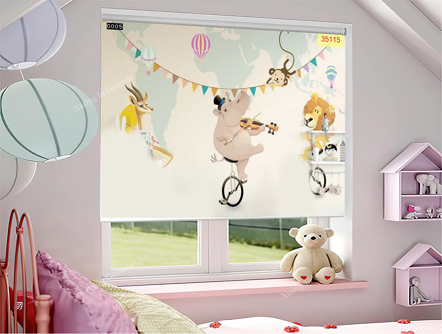 Rèm cuốn tranh 3D trẻ em trang trí phòng ngủ cho bé trai, bé gái giá tại xưởng