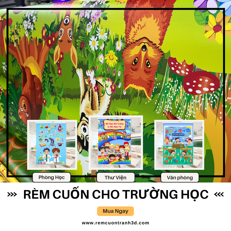 Lựa Chọn Hoàn Hảo Cho Trường Học Với Sản Phẩm Rèm Cuốn In Tranh 3D Cho Lớp Học Độc Quyền Tại Xưởng In Gamuda Với Giá Tốt Nhất