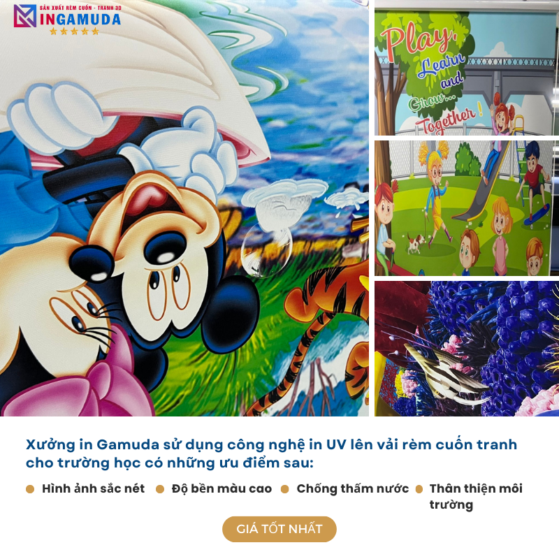 Lựa Chọn Hoàn Hảo Cho Trường Học Với Sản Phẩm Rèm Cuốn In Tranh 3D Cho Lớp Học Độc Quyền Tại Xưởng In Gamuda Với Giá Tốt Nhất
