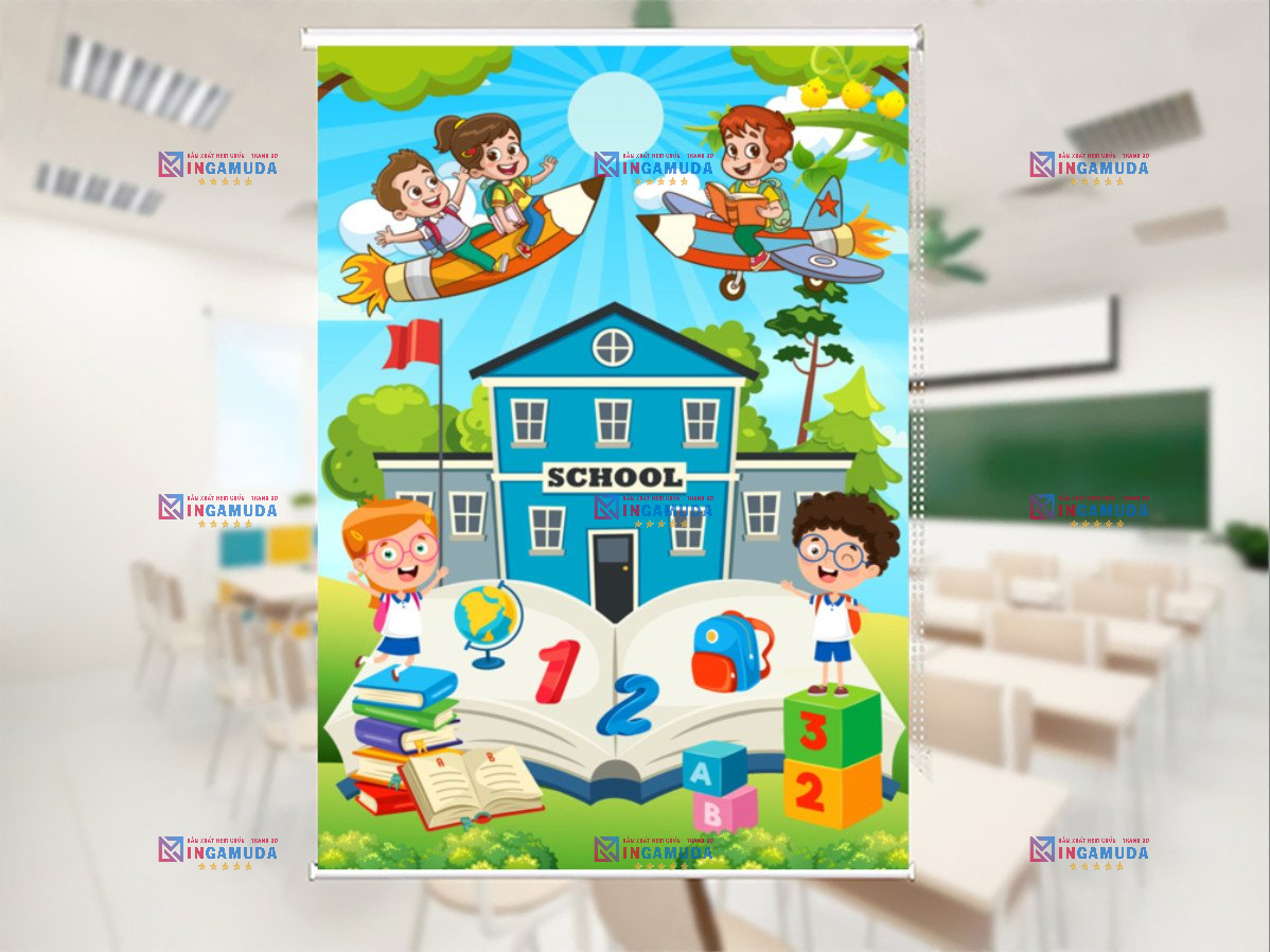 Lựa Chọn Hoàn Hảo Cho Trường Học Với Sản Phẩm Rèm Cuốn In Tranh 3D Cho Lớp Học Độc Quyền Tại Xưởng In Gamuda Với Giá Tốt Nhất