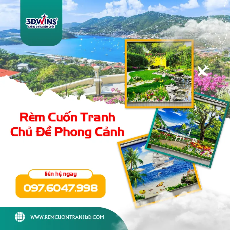 Top 50 Mẫu Rèm cuốn in tranh 3D không khoan hình ảnh thực tế nhất về công nghệ in lên vải rèm tại xưởng InGamuda