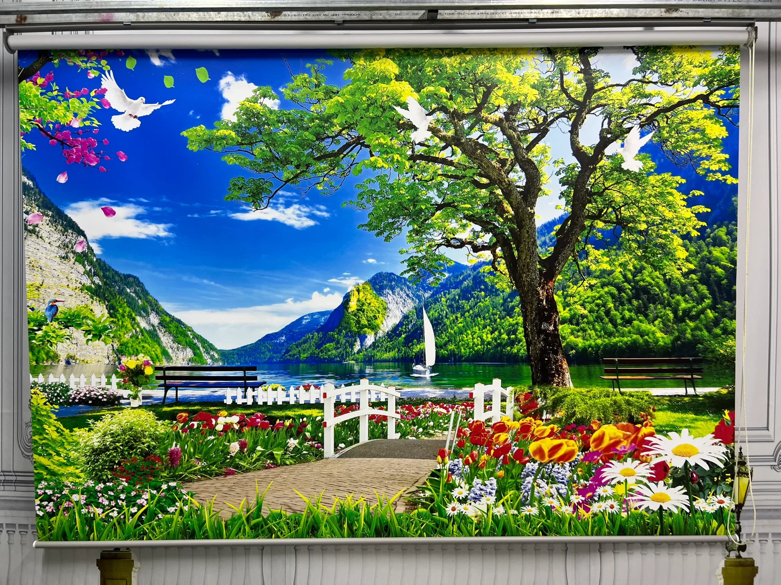 Top 50 Mẫu Rèm cuốn in tranh 3D không khoan hình ảnh thực tế nhất về công nghệ in lên vải rèm tại xưởng InGamuda