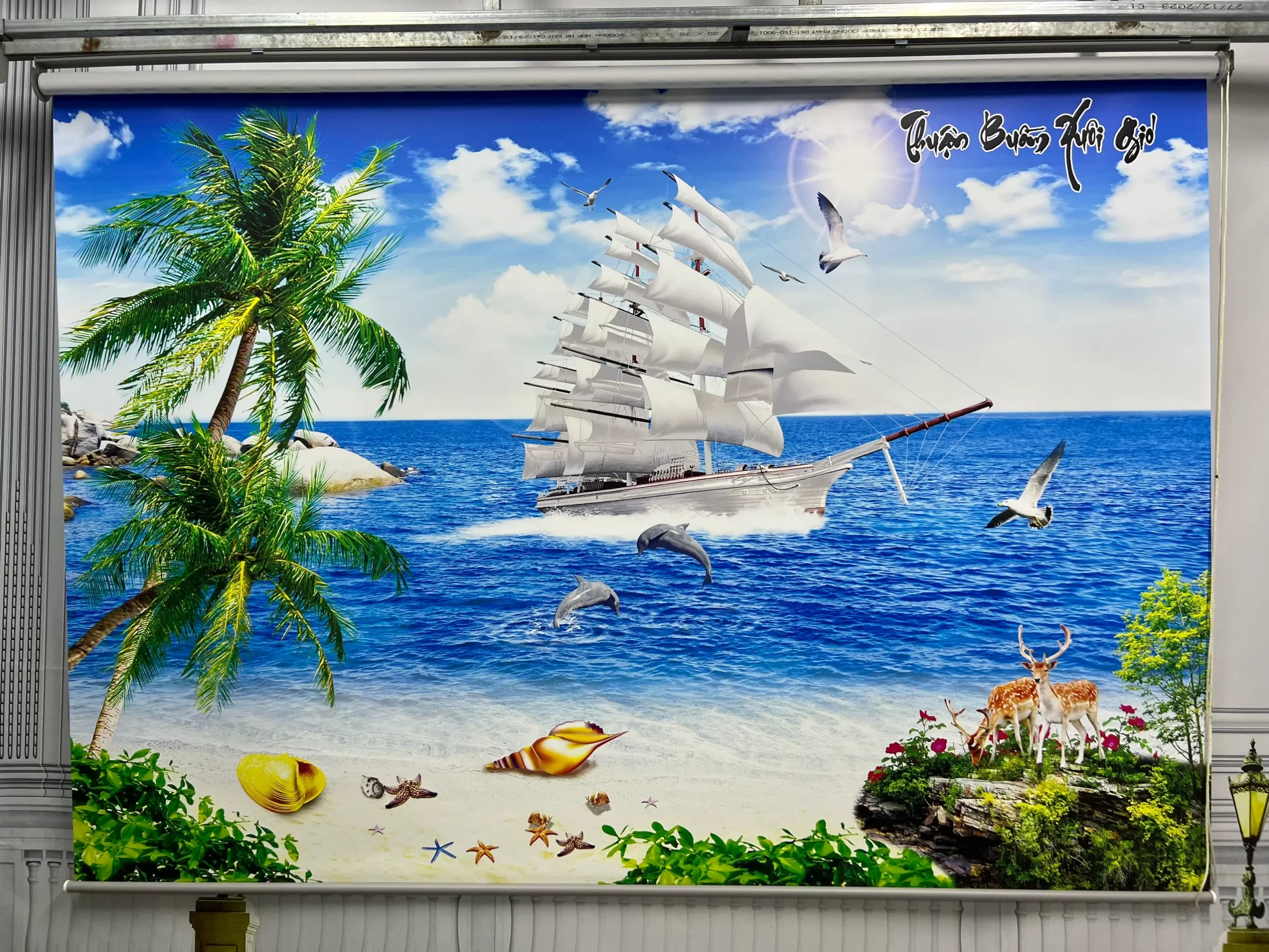 Top 50 Mẫu Rèm cuốn in tranh 3D không khoan hình ảnh thực tế nhất về công nghệ in lên vải rèm tại xưởng InGamuda